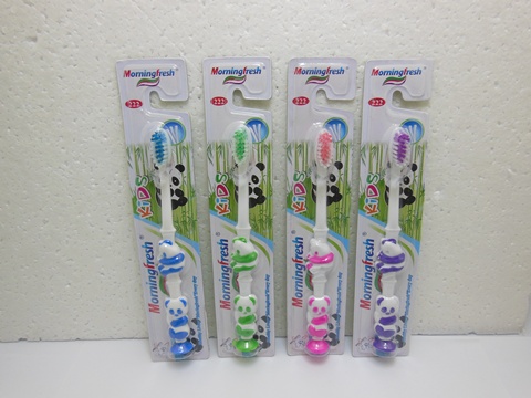 12X New Panda of Kids Morning Kiss Toothbrush Mixed - Click Image to Close