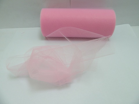 4Roll X 25Yds Tulle Roll Spool 15cm Wedding Gift Bow - Pink - Click Image to Close