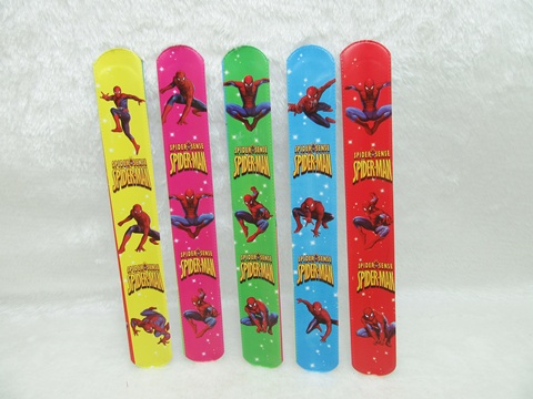 100 Spider-Man Reflective Magic Ruler Slap Band Bracelets - Click Image to Close