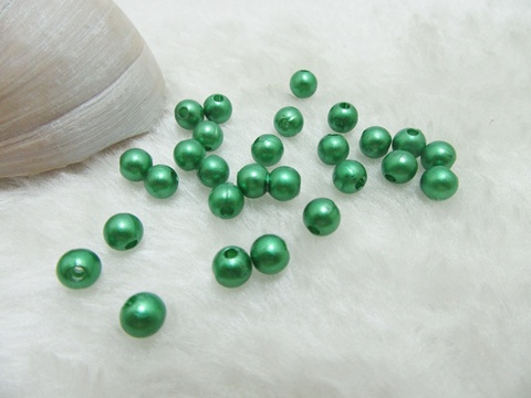 2500 Green 6mm Round Simulate Pearl Beads - Click Image to Close