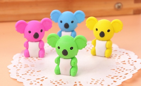 36Pcs Cute Koala Erasers Mixed Color - Click Image to Close