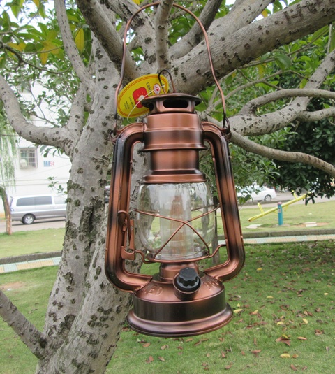 1X Light Up Outdoor Camping Lantern Lamp Torch 12Led Copper - Click Image to Close