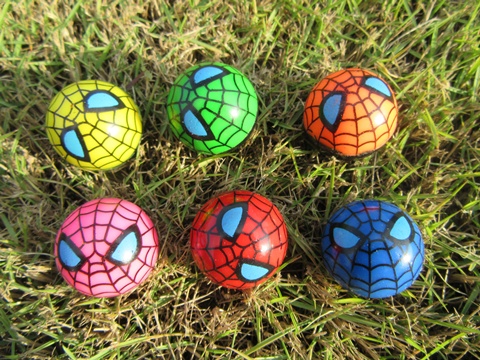 100 Spiderman Rubber Bouncing Balls 30mm Dia Mixed - Click Image to Close
