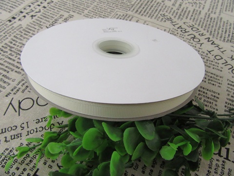 1Roll X 100Yards Ivory Grosgrain Ribbon 9mm - Click Image to Close