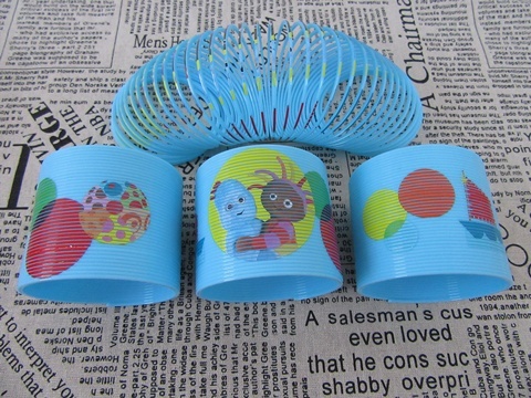 12 Jumbo Huge Blue Cartoon Character Slinky Rainbow Spring 75mm 12 Jumbo Huge Blue Cartoon Character Slinky Rainbow Spring 75mm