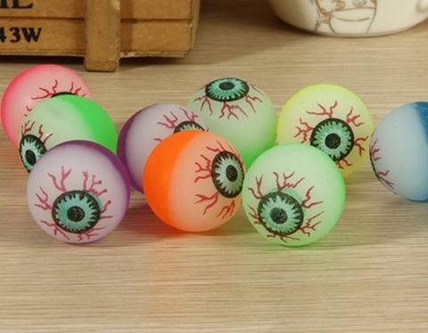 100X Frosted Eyeball Rubber Bouncing Balls 30mm Mixed Color - Click Image to Close