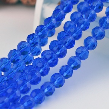10Strand x 70Pcs Blue Faceted Crystal Beads 8mm - Click Image to Close