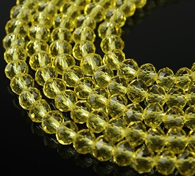 10Strand x 72Pcs Yellow Faceted Crystal Beads 8mm - Click Image to Close