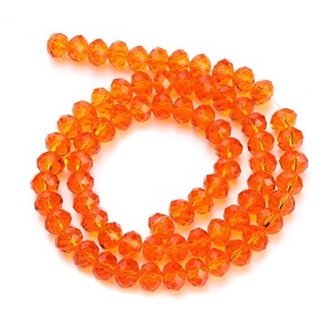 10Strand x 70Pcs Orange Rondelle Faceted Crystal Beads 8mm - Click Image to Close