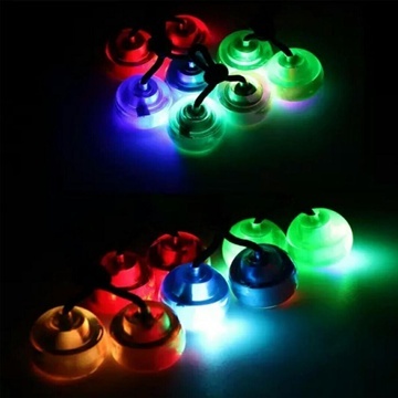 6Prs Anti Stress LED Light Up Finger YOYO Balls Thumb Chucks Mix - Click Image to Close