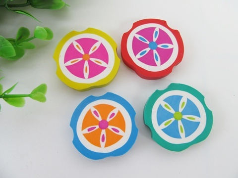 60Pcs Wheel Shape Erasers Mixed Color - Click Image to Close