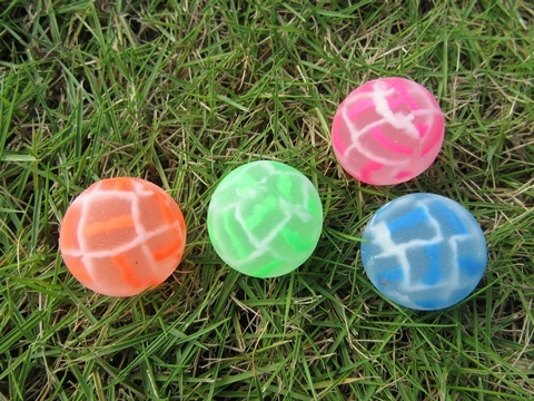 100 Transparent Colored Rubber Bouncing Balls 30mm Mixed - Click Image to Close