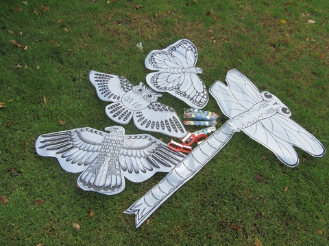 4Pcs Painting Drawing Kite With Lines Reel Outdoor Games - Click Image to Close