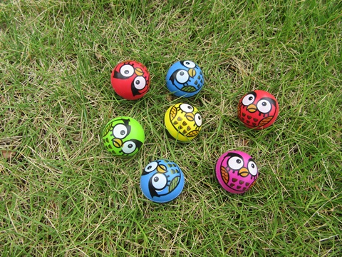 100 Amazing Owl Rubber Bouncing Balls 30mm Dia. Mixed - Click Image to Close