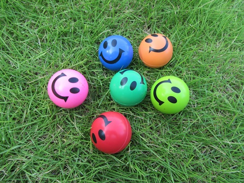 50X Smiley Face Bouncing Balls 42mm Mixed Color - Click Image to Close