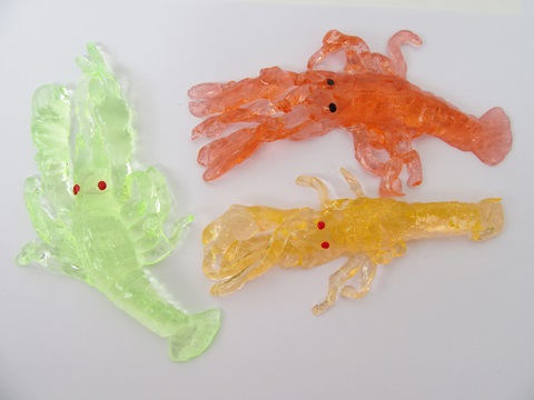 24 Funny Squishy Prawn Sticky Toy for Kids Mixed Color - Click Image to Close