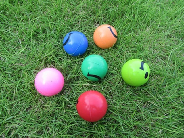 100X Smiling Face Bouncing Balls 30mm Mixed Color - Click Image to Close