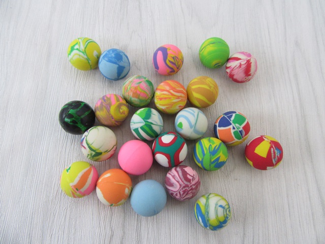 100Pcs New Rubber Bouncing Balls 25mm Mixed - Click Image to Close