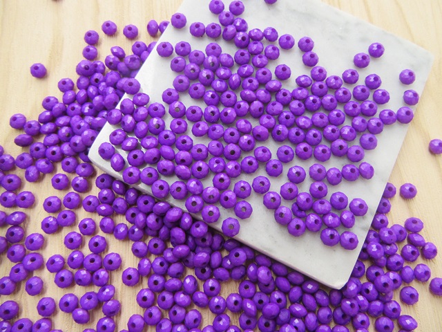 3000Pcs Flat Round Faceted Spacer Beads 6x4mm - Purple - Click Image to Close