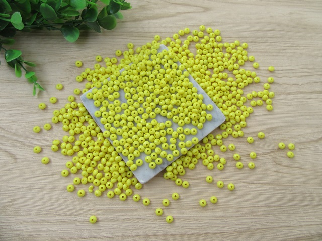 3000Pcs Flat Round Faceted Spacer Beads 6x4mm - Yellow - Click Image to Close