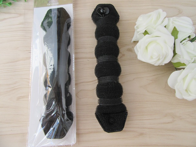 12Pcs Black Donut Hair Disk Maker Tool Device Bun Hairstyling To - Click Image to Close