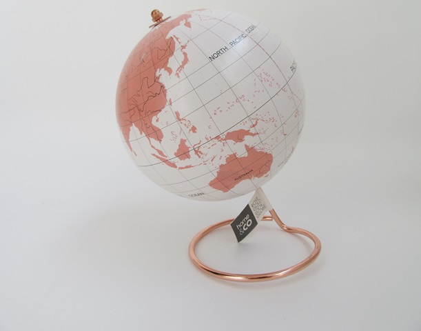 1Pc Rose Golden Color Desktop World Globe & Earth Map - Click Image to Close