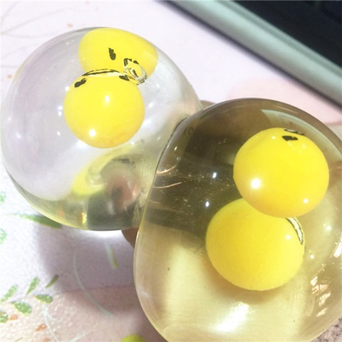 12 Funny Sticky Squishy Double Yolk Egg Venting Ball - Click Image to Close