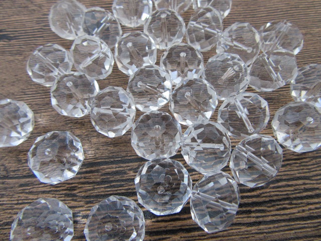 200Pcs Facted Transparent Clear Crystal Beads 15x12mm 200Pcs Facted Transparent Clear Crystal Beads 15x12mm