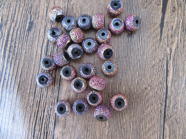 200Pcs Round Colorful Rainbow Beads with Rhinestone 200Pcs Round Colorful Rainbow Beads with Rhinestone