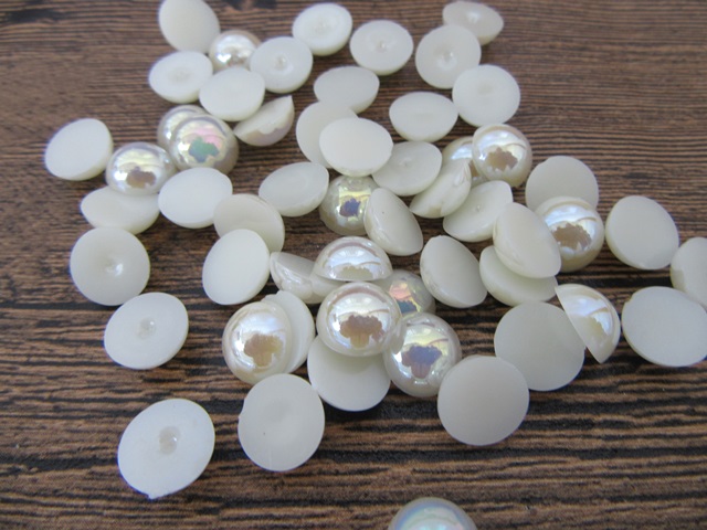 1000Pcs Ivory 6mm Semi Simulated Pearl Bead Flatback - Click Image to Close