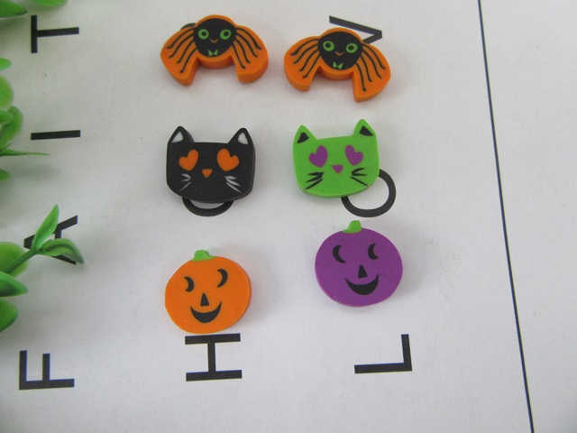 4Packets X 50Pcs CAT Pumkin Halloween Erasers Stationery - Click Image to Close