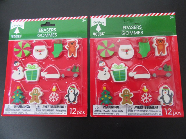 12Pkts X 12Pcs Christmas Series Xmas Santa Erasers Stationery 12Pkts X 12Pcs Christmas Series Xmas Santa Erasers Stationery