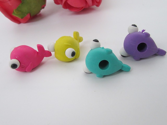 24Packets X 4Pcs 3D Fish Erasers Pencil Top Erasers Stationery 24Packets X 4Pcs 3D Fish Erasers Pencil Top Erasers Stationery