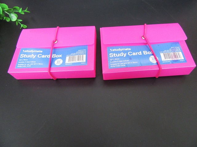 12Pcs Studymate Study Card Box Pink 135x93x26mm - Click Image to Close