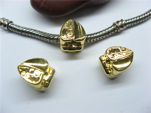 10 Gold Plated Heart European Stopper Beads Clips pa-c30 - Click Image to Close