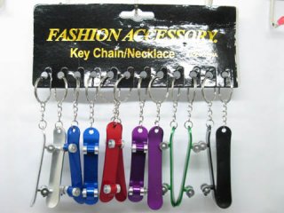 48 Aluminium Alloy Skate Board Key Rings Mixed Color - Click Image to Close