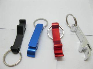 12 Aluminium Alloy Bottle Opener Key rings Mixed Color - Click Image to Close