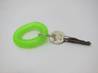 48Set X 2pcs Green Wrist Coil Key Chain Key Ring Holder - Click Image to Close