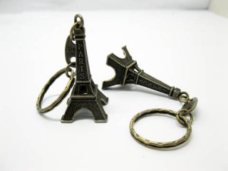 50 Bronze Color France Eiffel Tower Key Rings kr-m53 - Click Image to Close