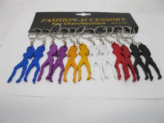 48 Aluminium Alloy Belle Beauty Key Rings Mixed Colour - Click Image to Close