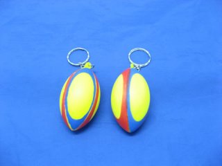 60X Anti-Stress PU Foam Rugby Squeeze Key Chain rings - Click Image to Close