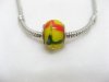 100 Yellow Murano Flower Round Glass Pandora beads be-g281 100 Yellow Murano Flower Round Glass Pandora beads be-g281
