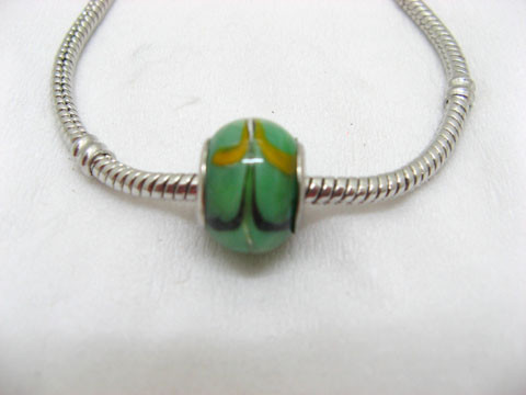 100 Light Green Murano Round Glass Pandora beads be-g343 100 Light Green Murano Round Glass Pandora beads be-g343
