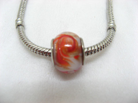 100 White Murano Round Glass Pandora beads be-g345 100 White Murano Round Glass Pandora beads be-g345