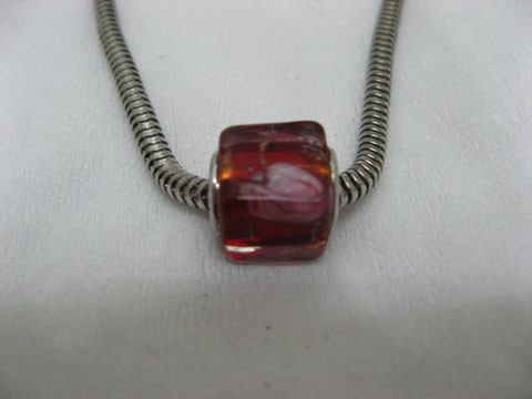 50 Red Murano Cubic Glass Pandora beads be-g365 50 Red Murano Cubic Glass Pandora beads be-g365