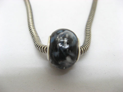 100 Black Murano Round Glass Pandora beads be-g385 100 Black Murano Round Glass Pandora beads be-g385