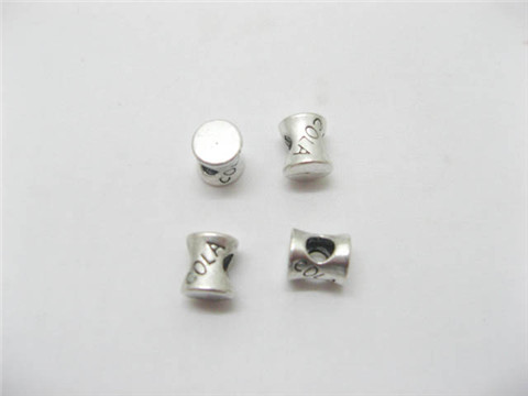 100 silver plated alloy metal Carved "Cola" Pandora Beads 100 silver plated alloy metal Carved "Cola" Pandora Beads