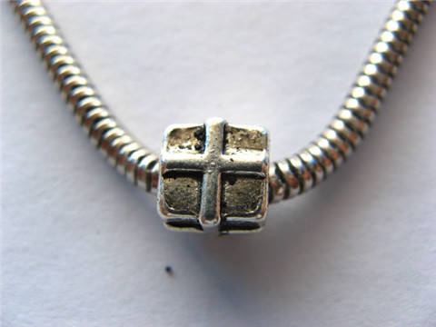 100 Silver Plated Alloy Square Pandora Beads ac-sp378 100 Silver Plated Alloy Square Pandora Beads ac-sp378