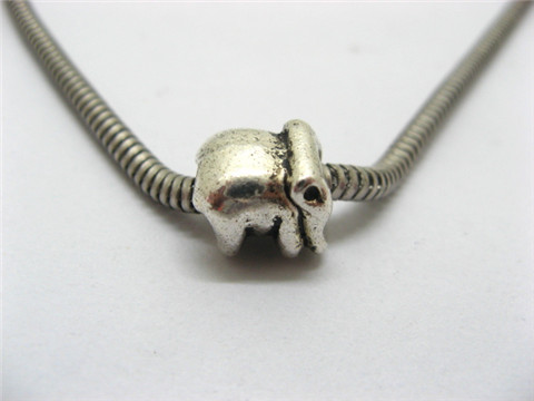 100 Silver Plated Alloy Barrel Elephant Pandora Beads - Click Image to Close