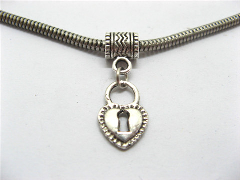 250 Silver Charms Fit Pandora Beads with Heart ac-sp450 250 Silver Charms Fit Pandora Beads with Heart ac-sp450